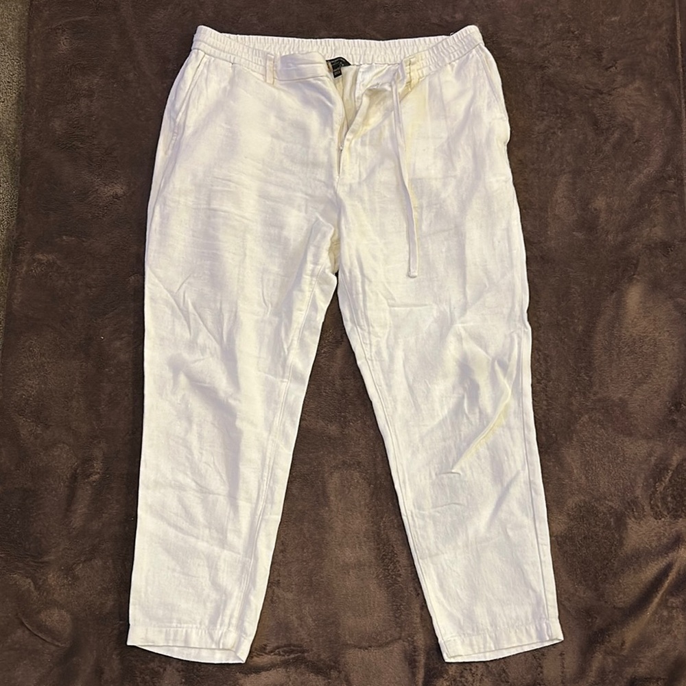 Men's White Linen Pants